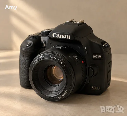 Canon EOS 500D + обектив Canon 50mm f/1.8 II