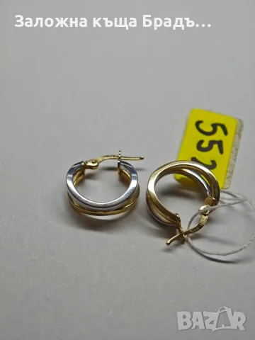 Дамски златни обици 1,85гр, снимка 3 - Обеци - 56597348