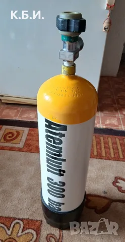 Продавам - 1 брой стоманена бутилка Dräger - 6L - 8,280kg tara - 300 BAR атмосфери работно налягане 