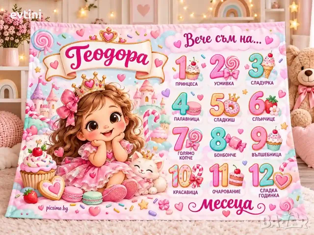 Платно за снимане на бебе месечинка "Сладкиши"