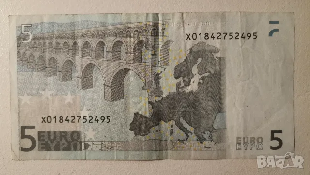 5 евро 2002 Първа емисия , снимка 2 - Нумизматика и бонистика - 56632080