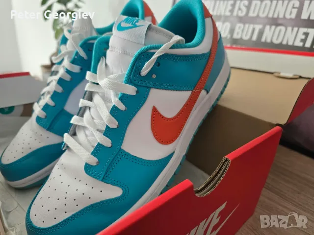 Маратонки Nike Dunk Low Retro White/Cosmic Clay-Dusty Cactus, снимка 7 - Маратонки - 56566049