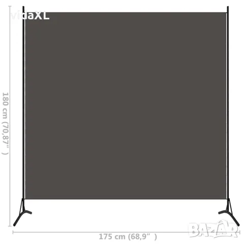 vidaXL Параван за стая, 1 панел, антрацит, 175x180 см, снимка 6 - Паравани - 56146688