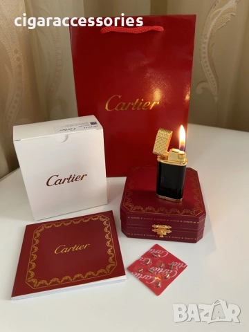 Запалка Cartier – черна със златисти детайли