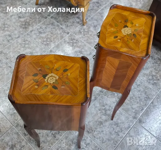 Френски антикварни шкафчета с интарзия, снимка 6 - Антикварни и старинни предмети - 55734626