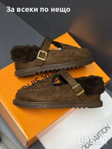 Louis Vuitton Луксозни Дамски Велурени Обувки👟Дамски Пантофи С Пухкава Подплата И Каишка Код E326
