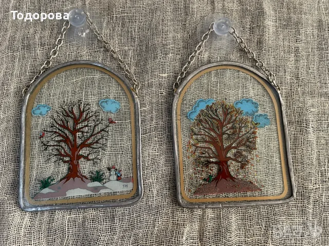 Декоративни стъклени витражи/ сезони/- 2 броя