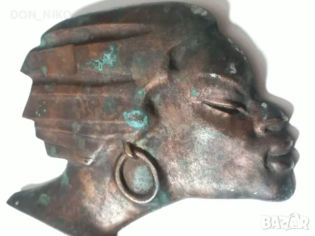 Баралеф на негърка от Масивен Бронз, снимка 2 - Антикварни и старинни предмети - 56636002