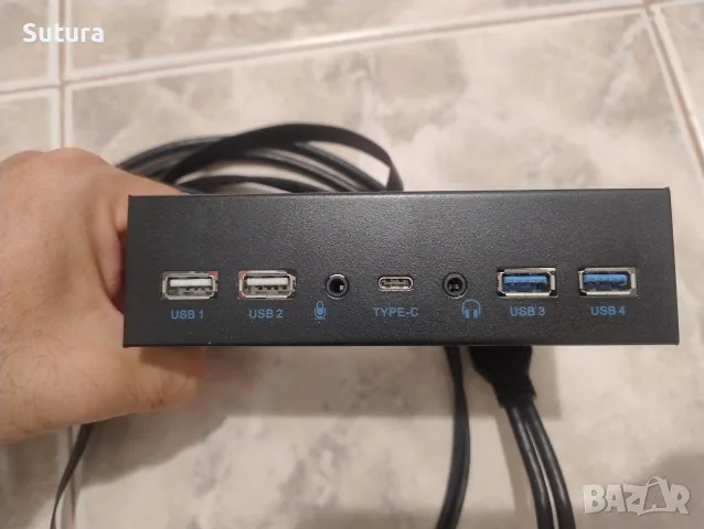 Нов 5.25" USB/audio панел, снимка 3 - Кабели и адаптери - 56576954