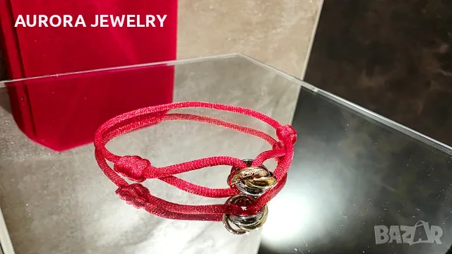 CARTIER Trinity Red Strap Унисекс Гривна Червен Конец