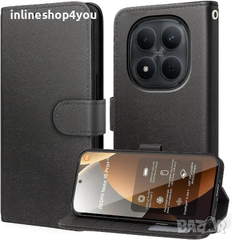 Кожен Калъф Тип Тефтер за Xiaomi Poco M8 5G - Черен, снимка 2 - Калъфи, кейсове - 56584413