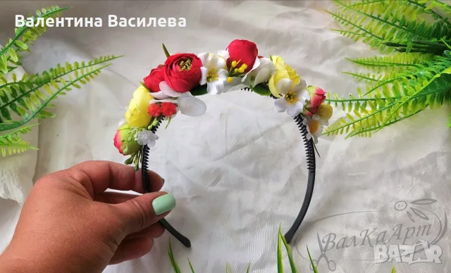 Диадема с цветя, снимка 15 - Аксесоари за коса - 56666300