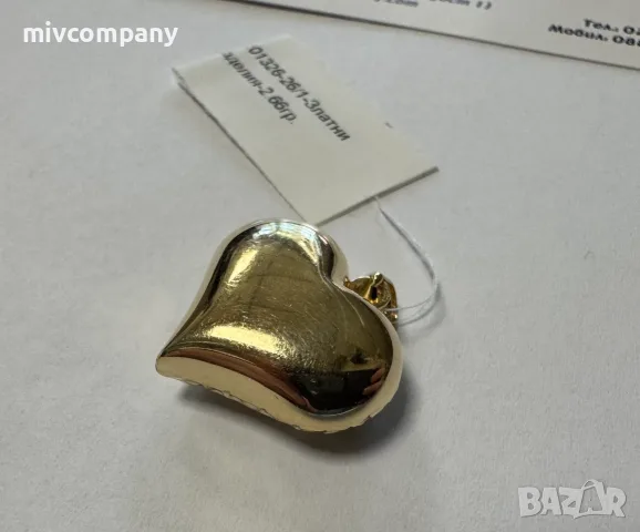 Златна висулка(сърце) 2.66гр., снимка 2 - Колиета, медальони, синджири - 56581062