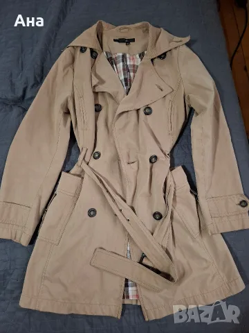  Класически бежов шлифер / тренчкот Zara Basic, размер M
