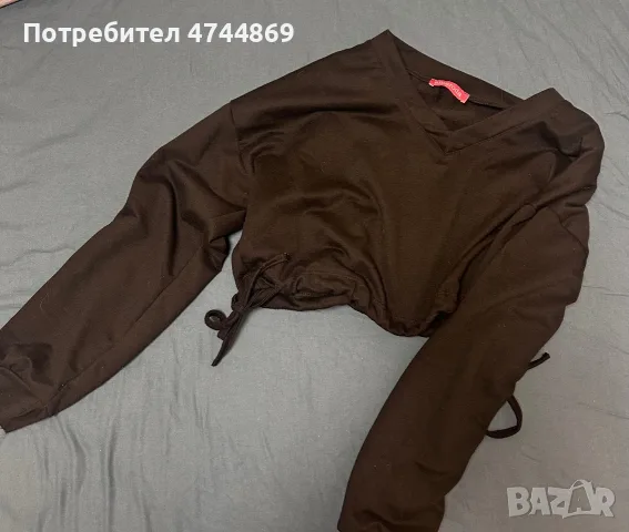 Черна къса блузка S размер 