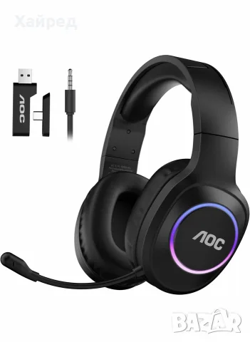 Безжични геймърски слушалки AOC Gaming ACG2502 с RGB подсветка
