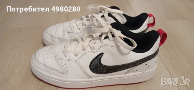 NIKE Court Borough Low 2 "Glitter stars" 38.5 size - Детски/дамски маратонки, малко ползвани 35E