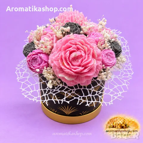 „Pink Noir“ – Ароматен соев букет, снимка 5 - Декорация за дома - 56681650