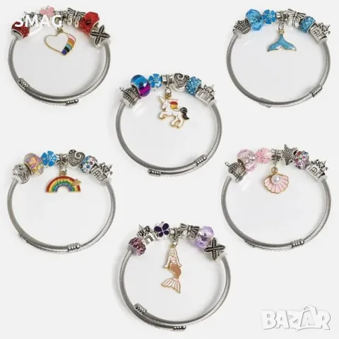 Детска гривна с метални charms и мъниста за момичета_1258055