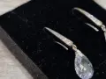 Сребърни обеци с кристали, снимка 4