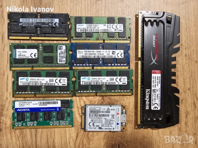 ЗА ЧАСТИ - 16GB DDR4, 8GB DDR3L, 8GB DDR3, 4GB DDR3 рам памети + 3G WWAN карта (дефектни)