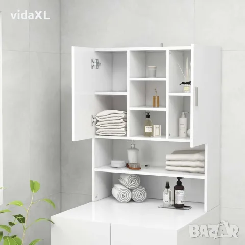 vidaXL Шкаф за пералня, бял, снимка 4 - Шкафове - 56146555