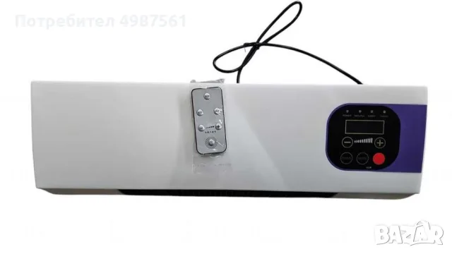 Стенна вентилаторна печка 1500W с дистанционно и LED дисплей