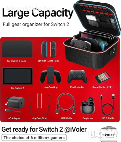  калъф   Ivoler „Всичко в едно“ за Nintendo Switch 2 (2025), снимка 6 - Аксесоари - 56596012