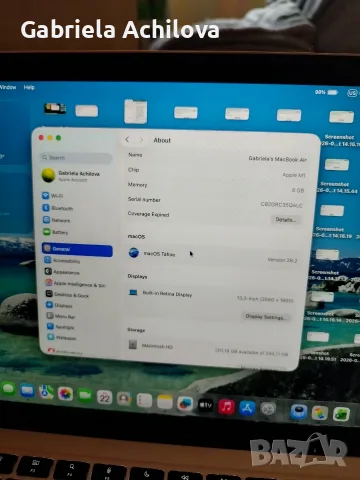 Macbook Air 13 8GB RAM 256 SSD, снимка 2 - Лаптопи за работа - 56651742