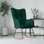 vidaXL Люлеещ стол, тъмнозелен, кадифе, снимка 3