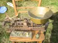 Стар кантар с бронзови теглилки. Антика, снимка 4