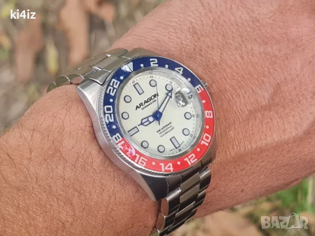 БАРТЕР! Оригинален Aragon Automatic Dive Master Full lume dial Pepsi bezel 40mm., снимка 4 - Мъжки - 56615369