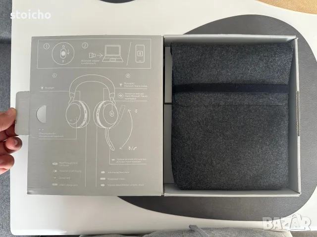Jabra Evolvе2 75 с докинг станция, снимка 2 - Bluetooth слушалки - 56579964
