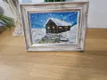Картина Маслени пастели ''Зима'' с рамка , снимка 2