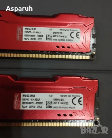 Kingston Hyper X RAM 8+8 DDR3 1600 MHz., снимка 2 - RAM памет - 56583623