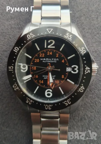 Топ! Hamilton Khaki Aviation Pilot GMT Swiss Eta2893 Automatic H76755131, пълен комплект, бартер