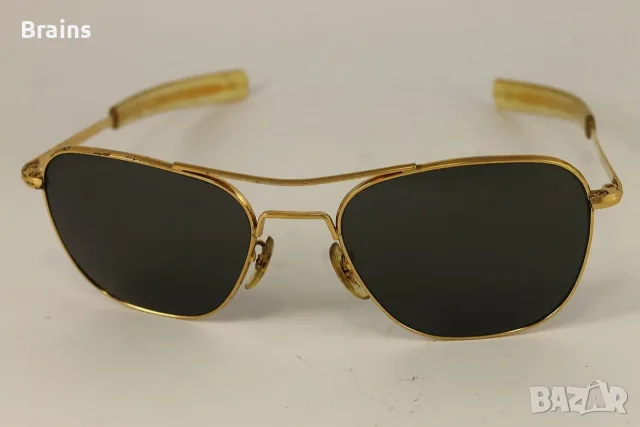 AO American Optical Военни Пилотски Слънчеви Очила Позлатени 1960's