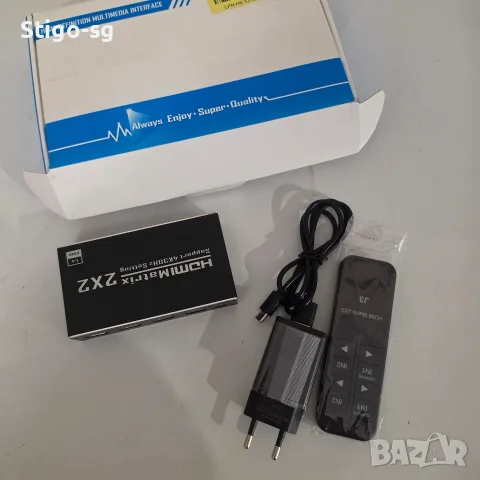 HDMI Матричен Суич / Сплитер 2х2 (HDMI Matrix 2X2) с Дистанционно – Поддръжка на 4K 30Hz