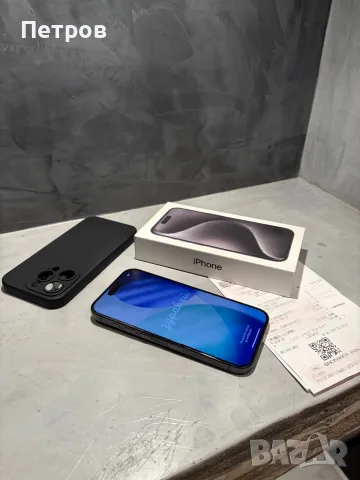 КАТО НОВ Iphone 15 Pro Black + подарък, снимка 11 - Apple iPhone - 56622359