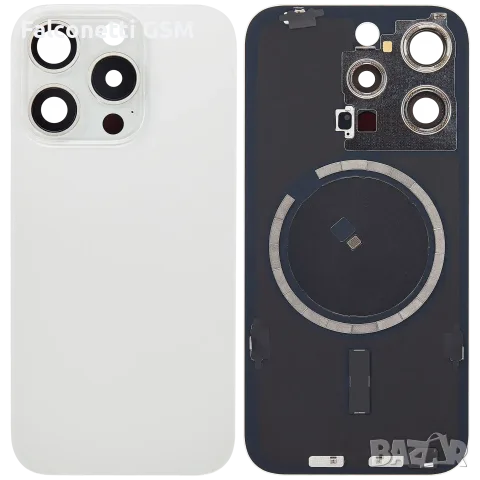 Заден капак за iPhone 15 Pro Max – Оборудван AAA+ – Бял титан
