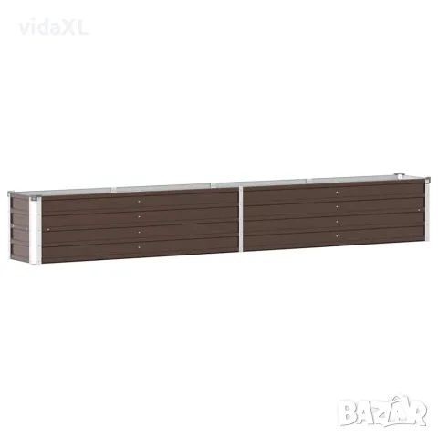 vidaXL Градинска висока леха поцинкована стомана 320x40x45 см кафява