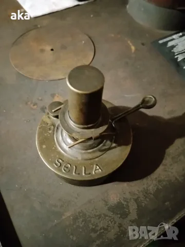 старинна месингова спиртна горелка (спиртник) с марка "Sella"