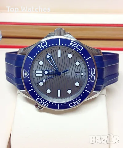 Omega Seamaster Diver 300M 42mm Steel Grey Wave Dial Ceramic Automatic, снимка 4 - Мъжки - 56612073