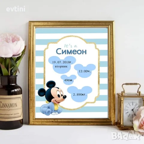Персонална визитка за бебе/дете | Мики Маус