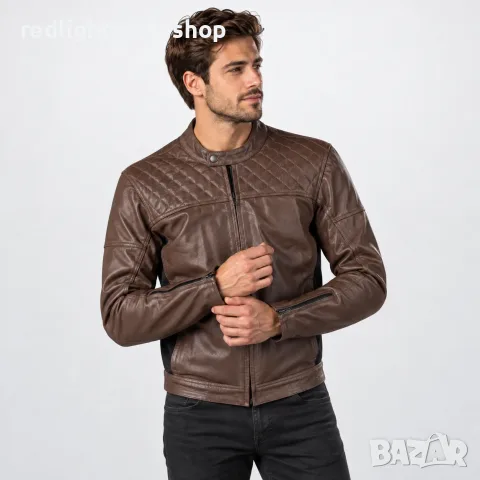 Course Boomer Мъжко кожено мото яке 3XL Braun – Ново