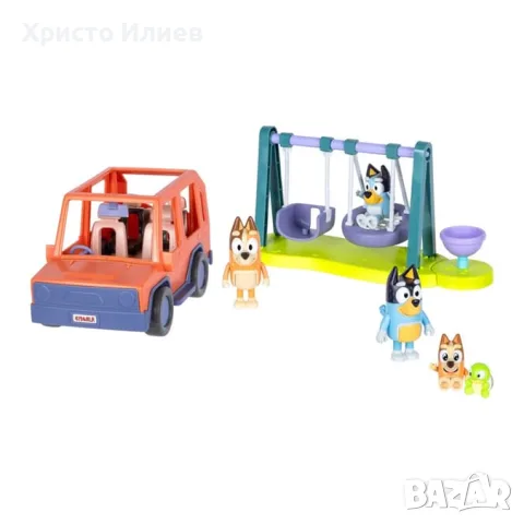 BLUEY Семейният джип за екскурзии 4x4 и детска площадка с фигурки Комплект