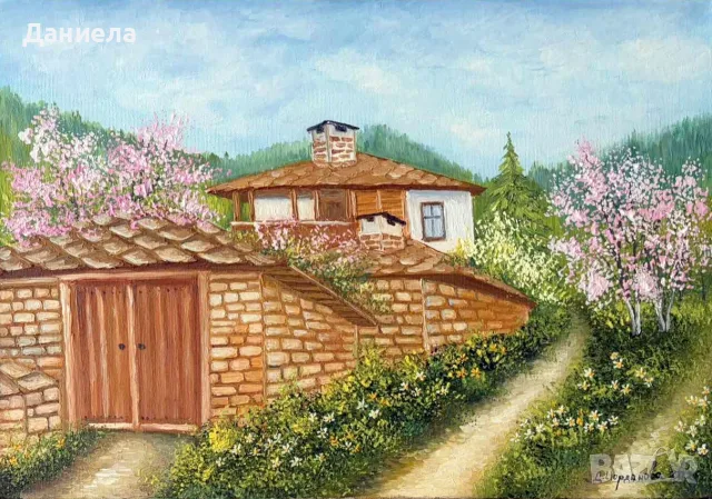 "Пролет иде.", авторска картина с маслени бои.