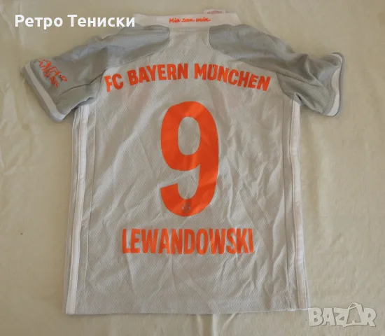 Тениска Bayern Munich — Гостуващ (Robert Lewandowski #9) adidas — Деца размер XS Бяло