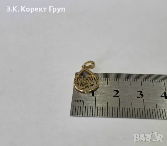 Златна висулка 14К 585 / 1,00 гр., снимка 3 - Колиета, медальони, синджири - 56677763