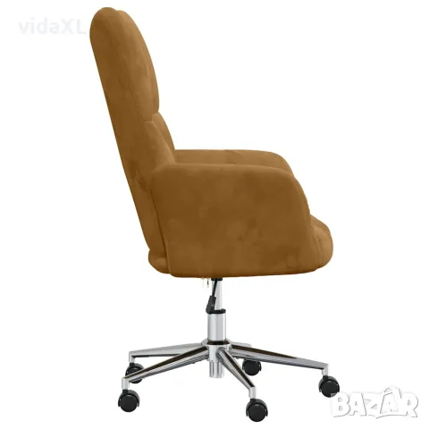 vidaXL Релакс стол, кафяв, кадифе, снимка 5 - Столове - 56146898